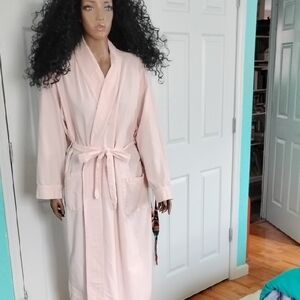 XL L.L.Bean Light Pink Cotton Robe with Tie Belt 100% Cotton